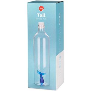 Balvi waterfles Atlantis staart 1.2L blauw glas