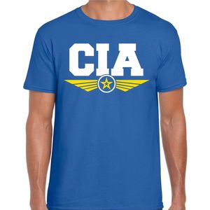 CIA agent verkleed t-shirt blauw voor heren - geheime dienst - verkleedkleding / tekst shirt L