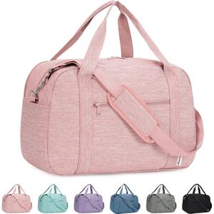 Handbagage, 45 x 36 x 20 cm, Easyjet Cabin bag, handbagage, tas voor vliegtuig, reistas voor dames en heren, met laptopvak voor weekends, korte tas, 25 liter, roze