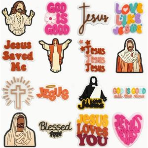 Schoen pins jezus - schoenbedel god - jesus - blessed - charms - ook geschikt voor crocs