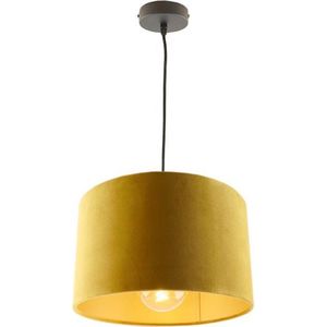 Olucia Urvin - Moderne Hanglamp - Stof - Geel;Goud - Rond - 30 cm