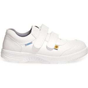 Abeba 7131047 S2 werkschoenen | laag model | dames & heren | wit | met stalen neus | zonder veters | instapper | ESD | maat 41
