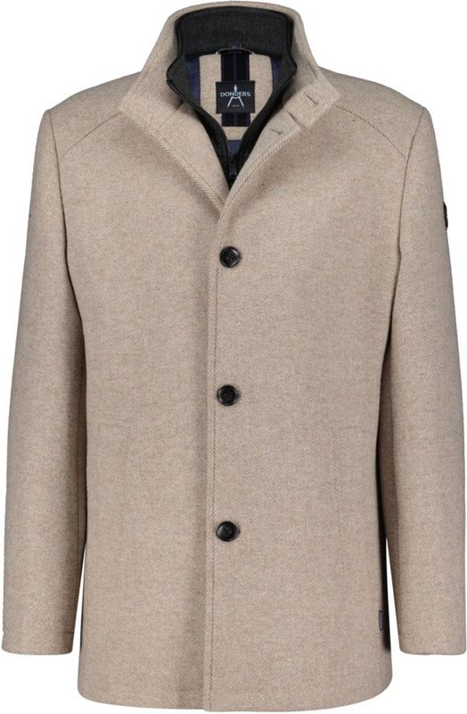 Donders 1860 Wollen Jack Beige Wooddown Wool Coat 21807.3/142