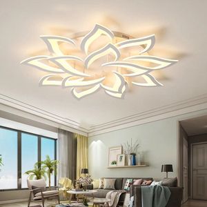 LED Bluetooth | 14 Lotus Plafondlamp | Wit | Afstandsbediening | Smart lamp | Dimbaar Met App | Woonkamerlamp | Moderne lamp | Plafonniere