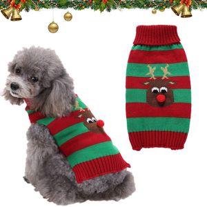Turtleneck Sweater - Kerstpatroon - Gebreide Hondensweater - Warme Pet Sweater - Winter Hondencape - Pullover - Kostuum voor Kleine en Middelgrote Honden (M, D)