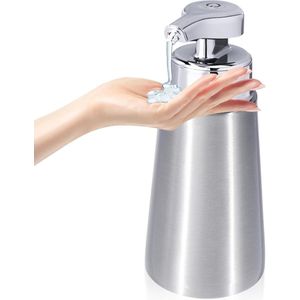 Automatische Handzeepdispenser infrarood bewegingssensor vloeibare handzeepdispenser- 300 ml oplaadbaar- geschikt voor badkamer keuken - zilver