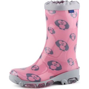 Ladeheid LA-RB-492 Kinder Regenlaarzen - Rubber - Licht - PCV - Roze Uil - 23/24