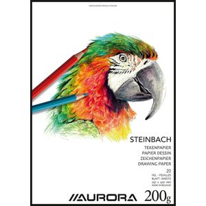 Aurora Tekenblok Steinbach A3, wit papier, 200 grams, pak van 5