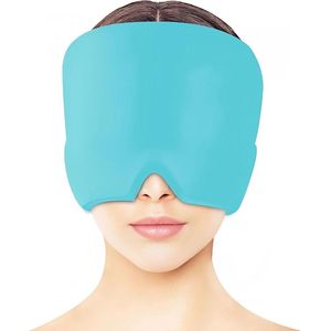 Migraine Muts - Migraine Masker Gel Koudetherapie - Hoofdpijnmasker Koud en Heet Therapie - Vormt Perfect - Blauw -