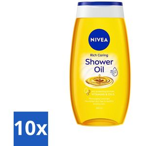 NIVEA - Doucheolie - Natuurlijke Doucheolie - 200 ml - Bulkverpakking - 10 stuks
