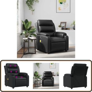 vidaXL Massagestoel - Verstelbaar - Kunstleer - Zwart Massagestoel - Ergonomische Stoel - Lounge Stoel - Relaxstoel - Elektrische Massage