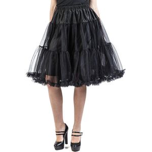 Hell Bunny zwarte petticoat rok polyester met onderrok en elastieken taille lengte 55 cm L XL 2XL 3XL