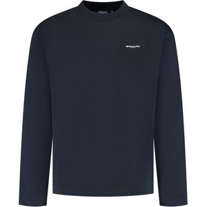 Ballin Amsterdam - Heren Boxy fit T-shirts Crewneck LS - Dark Navy - Maat M