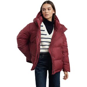 Trendyol Claret Red Oversize Hooded Goose Feather Waterafstotend Pufferjack Twoaw25Mo00102