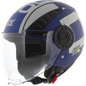 Axxis Metro S jethelm Duo mat blauw - Maat XXS - Goedkope kinder scooterhelm / motorhelm