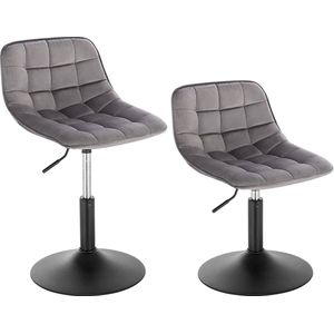 Rootz Velvet Metal Barkruk - Tegenkruk - Verstelbare stoel - Comfortabele zitting - Ergonomisch ontwerp - Duurzame constructie - 35 cm x 42,5 cm x 60,5-72 cm