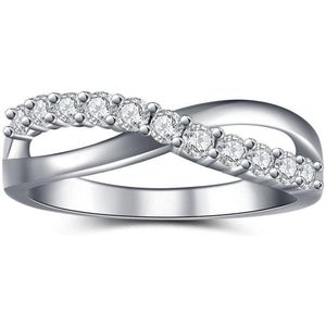 Di Lusso - Ring Halluin - Zirkonia's - Zilver 925 - Dames - 17.00 mm