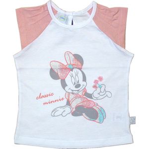 Disney - Minnie Mouse - Meisjes Kleding - Topje - Roze Wit - Mouwloos t-shirt - Maat 86