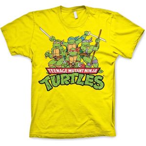 Teenage Mutant Ninja Turtles Turtles Distressed Group T-shirt Yellow-S