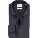 Michaelis - Slim Fit - Overhemd - Antracietgrijs Melange - Strijkvriendelijk