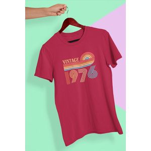 1976 Jaar Rood T-shirt Heren - Maat S - Retro Vintange - Verjaardag Cadeau Mannen - Limited Edition