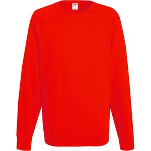 Fruit Of The Loom Heren Lichtgewicht Raglan Sweatshirt (240 GSM) (Rood)