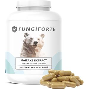 FungiForte - Maitake Extract 500mg - 90 stuks - Non-GMO - Lab Tested - Maitake Capsules - Paddenstoel Supplement