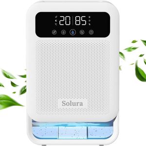Solura® Luchtontvochtiger En Luchtreiniger - Ontvochtigt 900ml Per Dag - 3.8L capaciteit - Hygrometer - Geschikt Voor Slaapkamer, Woonkamer, Badkamer & Kelder - Ontvochtiger Huis - Dehumidifier - 34 Decibel - Extreem Stil