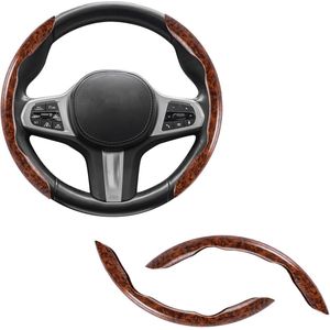 2 stuks gesegmenteerde stuurhoes - stuurhoes - stuurwiel beschermhoes - auto-interieuraccessoires - universele 38 cm(bruin)
