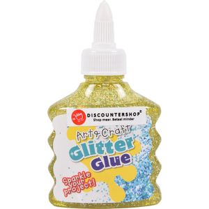 Discountershop Glitterlijm Goud - Creatief Knutselplezier voor Kinderen - 90ml - Veilig en Niet-giftig Hobbylijm