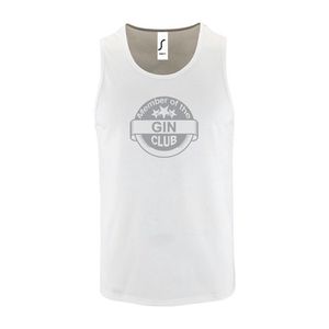 Witte Tanktop sportshirt met ""Member of the Gin club"" Print Zilver Size S