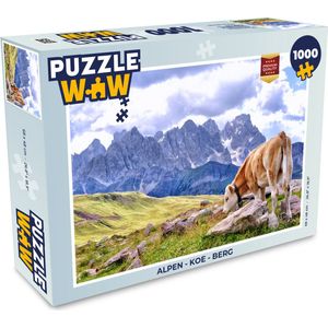 Puzzel Alpen - Koe - Berg - Legpuzzel - Puzzel 1000 stukjes volwassenen