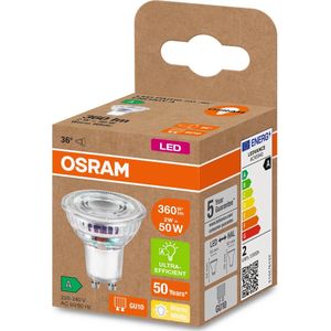 OSRAM LED-lamp Energielabel A (A - G) GU10 Reflector 2 W = 50 W Warmwit (Ø x h) 50 mm x 50 mm 6 stuk(s)