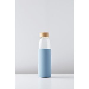 Point-Virgule Drinkfles - Glazen Waterfles - Mist blauw - 580ml