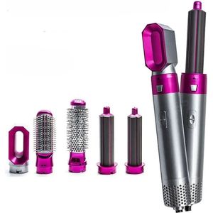 5-in-1 Multifunctionele Haarstyler - Föhn, Krultang & Stijltang met Haarborstel - 100-230°C Temperatuurregeling - Perfect Cadeau voor Haarverzorging