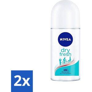 2 x Nivea - Deodorant - Roller - Dry Fresh - 48 Uur Lang Werkend - 50 ml - NIVEA Deodorant - Antitranspirant - 48 Uur Bescherming - Droogheid - Frisheid