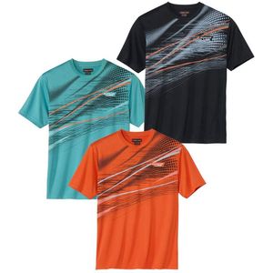 ATLAS FOR MEN - Set van 3 sportieve T-shirts - Heren - Verkrijgbaar in grote maten - L