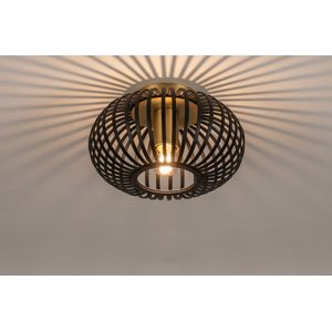 Lumidora Plafondlamp 74496 - Plafonniere - FELIX - E27 - Zwart - Messing - Metaal - ⌀ 24 cm