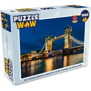 Puzzel De Tower Bridge verlicht in de avond in Engeland - Legpuzzel - Puzzel 1000 stukjes volwassenen