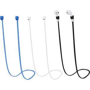 Magnetisch koord voor oordopjes - anti-verlies - 3 stuks - zwart, wit, blauw - siliconen