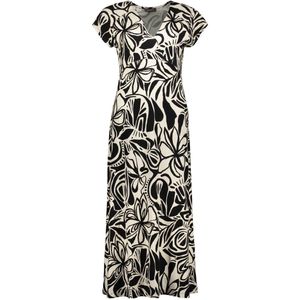 Geisha Jurk Jane Jurk Met V Hals En Patroon 57364 60 000999 Black/0ff-white Dames Maat - XL
