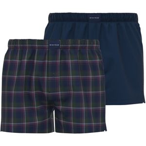 TOM TAILOR - 2-pack Wijde Boxershorts - Blauw - Basic Check Print