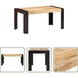The Living Store Eettafel 160x80x76 cm massief mangohout - Eettafel - Industrieel Design - Mangohout - Salontafel - Eetkamerstoel