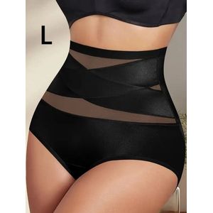 Corrigerend Ademend Ondergoed Met Hoge Taille Voor Dames | Heupliftende Bodyshaper Slipje I Tailletrimmers I Correctie Buik Ondergoed | Maat L I Zwart