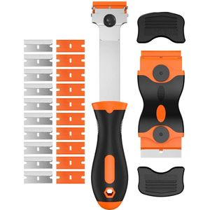 Enfix - Glasschraper en Verfkrabber set - Inclusief 20 Reservemesjes - Ergonomisch Handvat