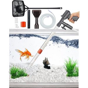 PetFriends Professionele Aquarium stofzuiger Set met Algenschraper - Werkt zonder batterijen - Bodemreiniger - Gravel cleaner - Bodemstofzuiger