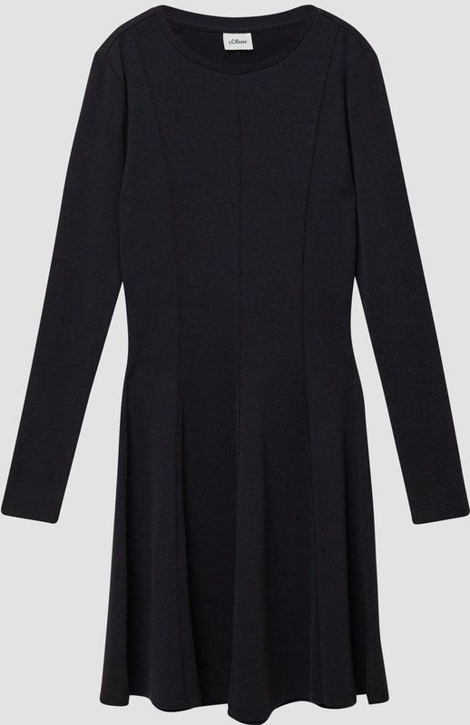 Jurk - Korte Jurk - Lange Mouwen - Ronde Halslijn - Katoenmix