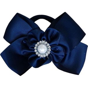 Jessidress Elastiekje Meisjes Haar elastiek met strik - Donker Blauw