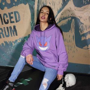 Pokemon - Gengar Face Hoodie Purple-XL