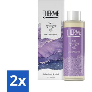 2 x Therme - Zen by Night - Massageolie - Hydraterend - Verzorgend - 125ml - Massageolie - Ontspannende Massage - Slaapmassage - Aromatische Olie - Lavendel Olie